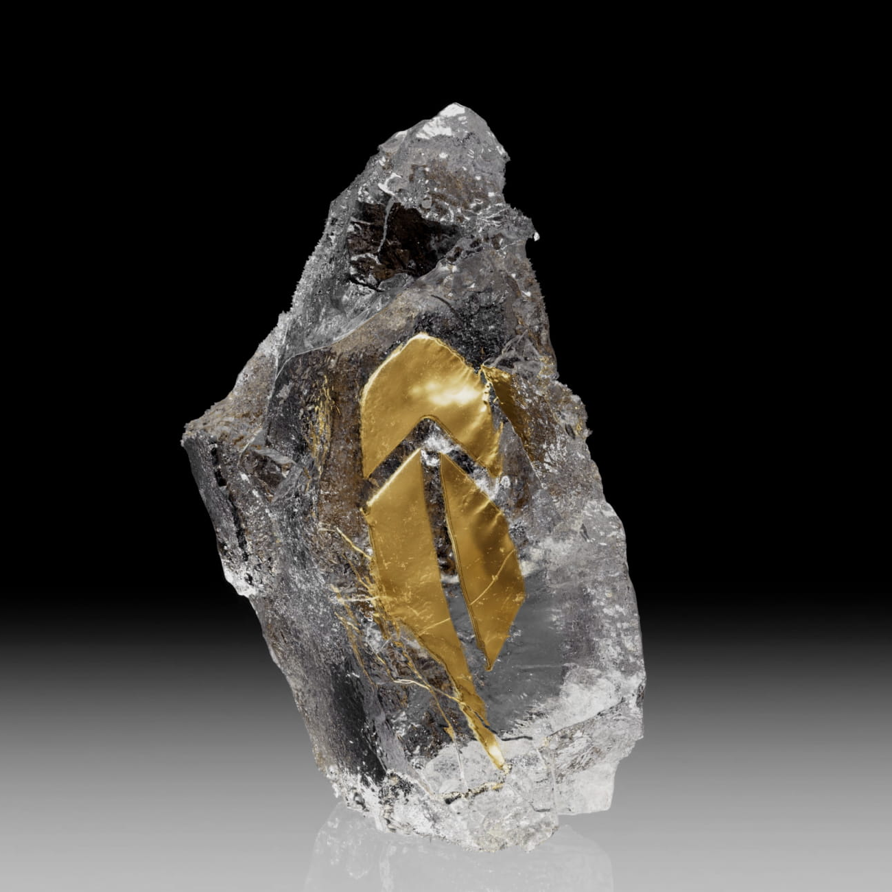 Robinhood Gold feather in crystal